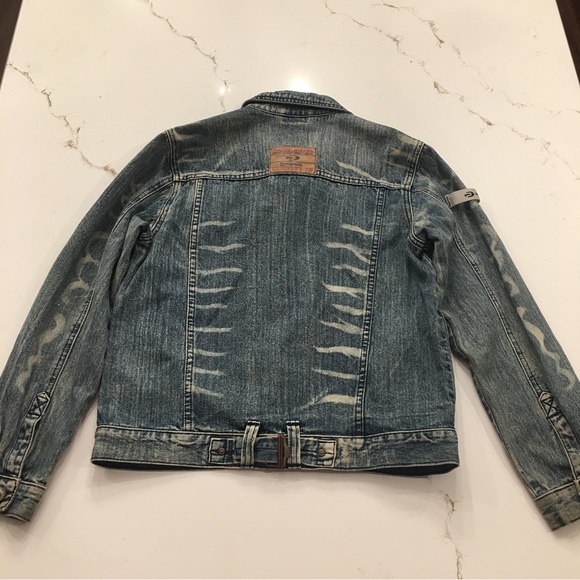 Vintage 2000 Paco Jeans Med Wash Mixed Distressed Denim Jacket Mens Size Small. - Picture 9 of 11